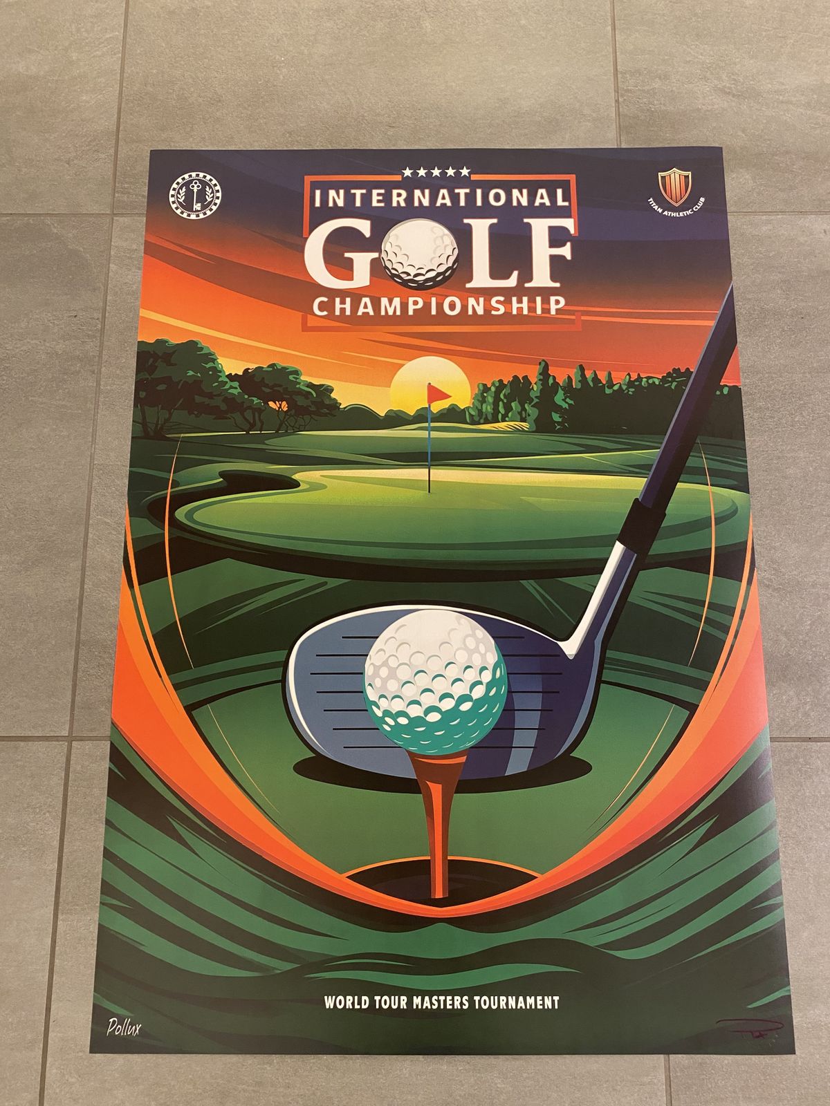 Pollux, 2020s   International Golf Championship   Original Poster Printed In Offset With Detached Screen   Cm 98 X 68   In 38,6 X 26,8 photo 250.0