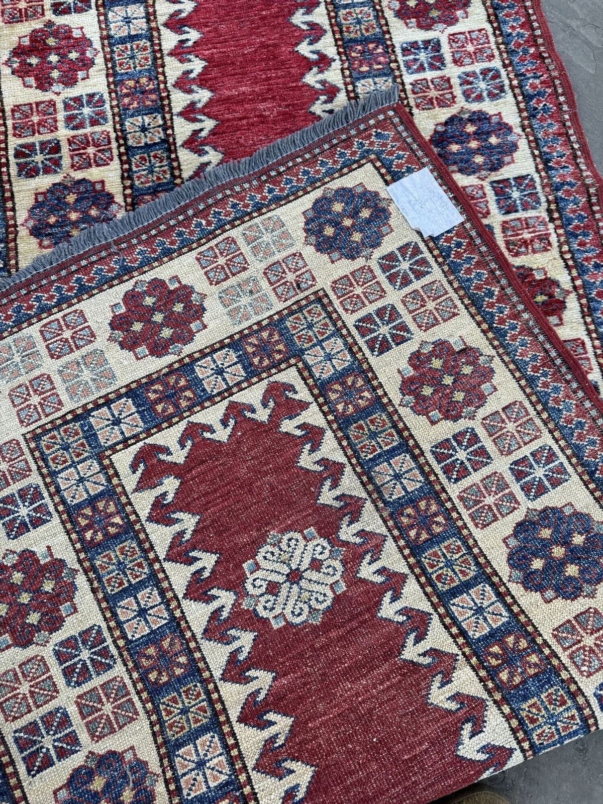 Caucasian Kazak Red Ground Wool Carpet Runner photo for sale