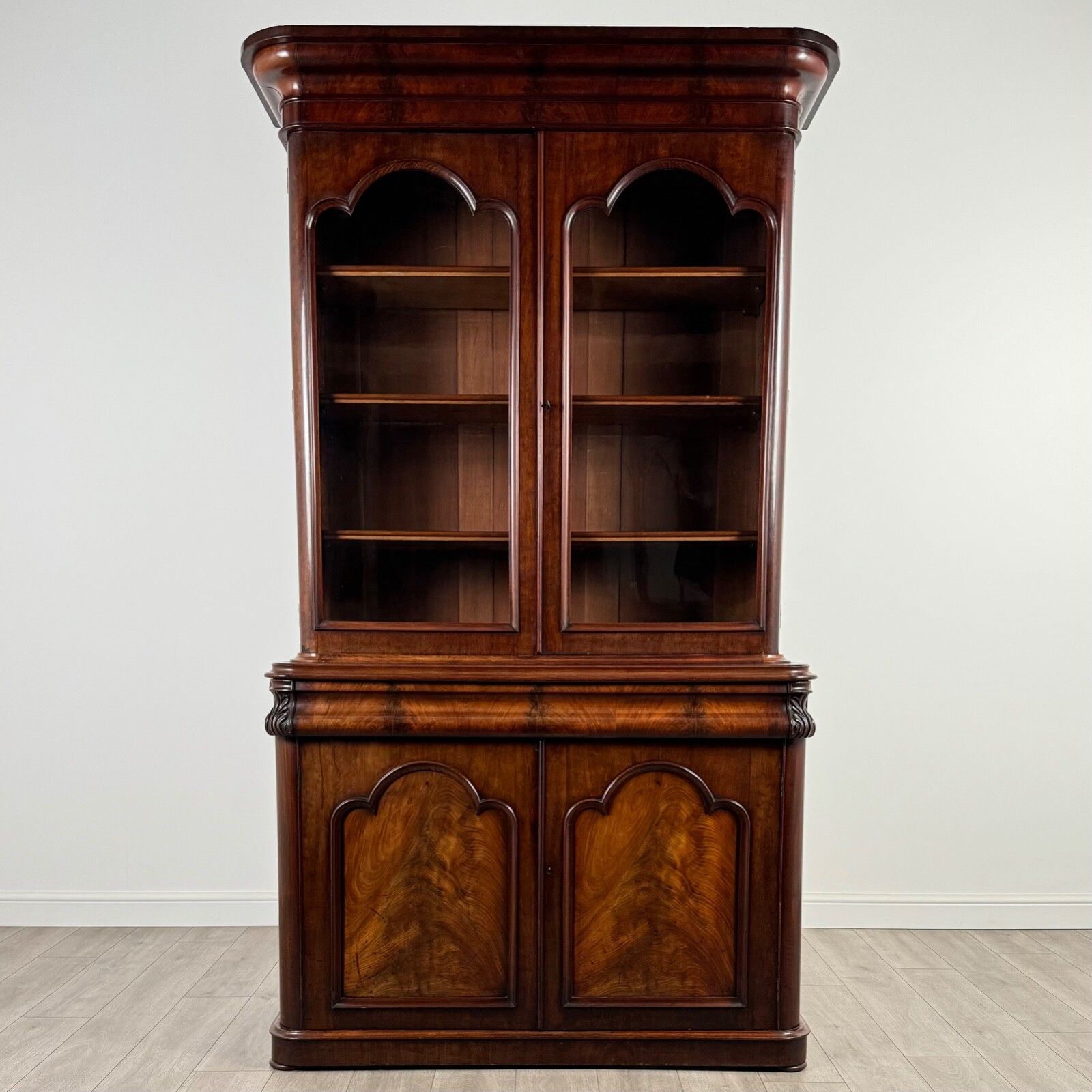 Antique 19th Century Finest Quality Bookcase In Mahogany photo furniture