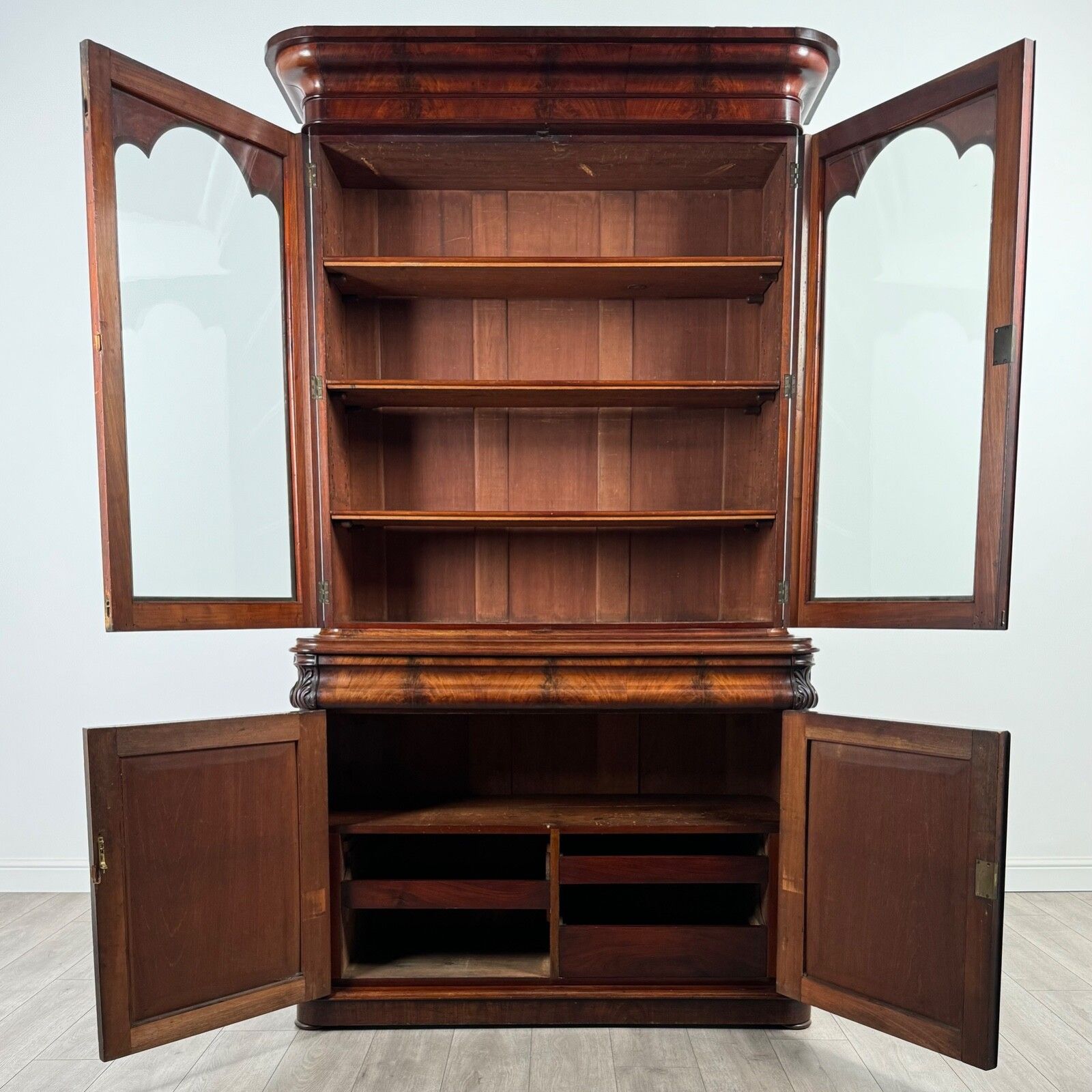 Antique 19th Century Finest Quality Bookcase In Mahogany photo for sale