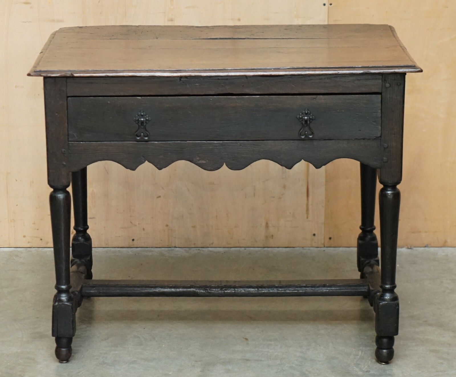 17th Century Antique Charles II Flemish Oak Side Table With Single Drawer photo furniture
