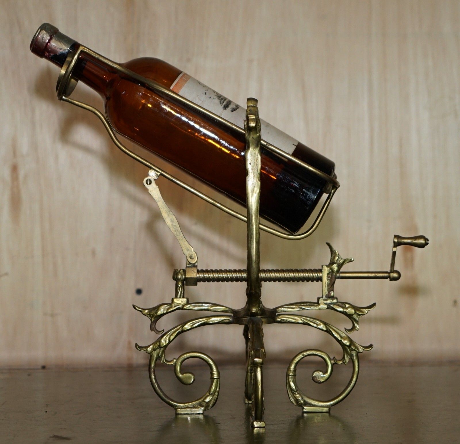 Antique Victorian French Brass Mechanical Wine Pourer Add A Touch Of Class! photo for sale