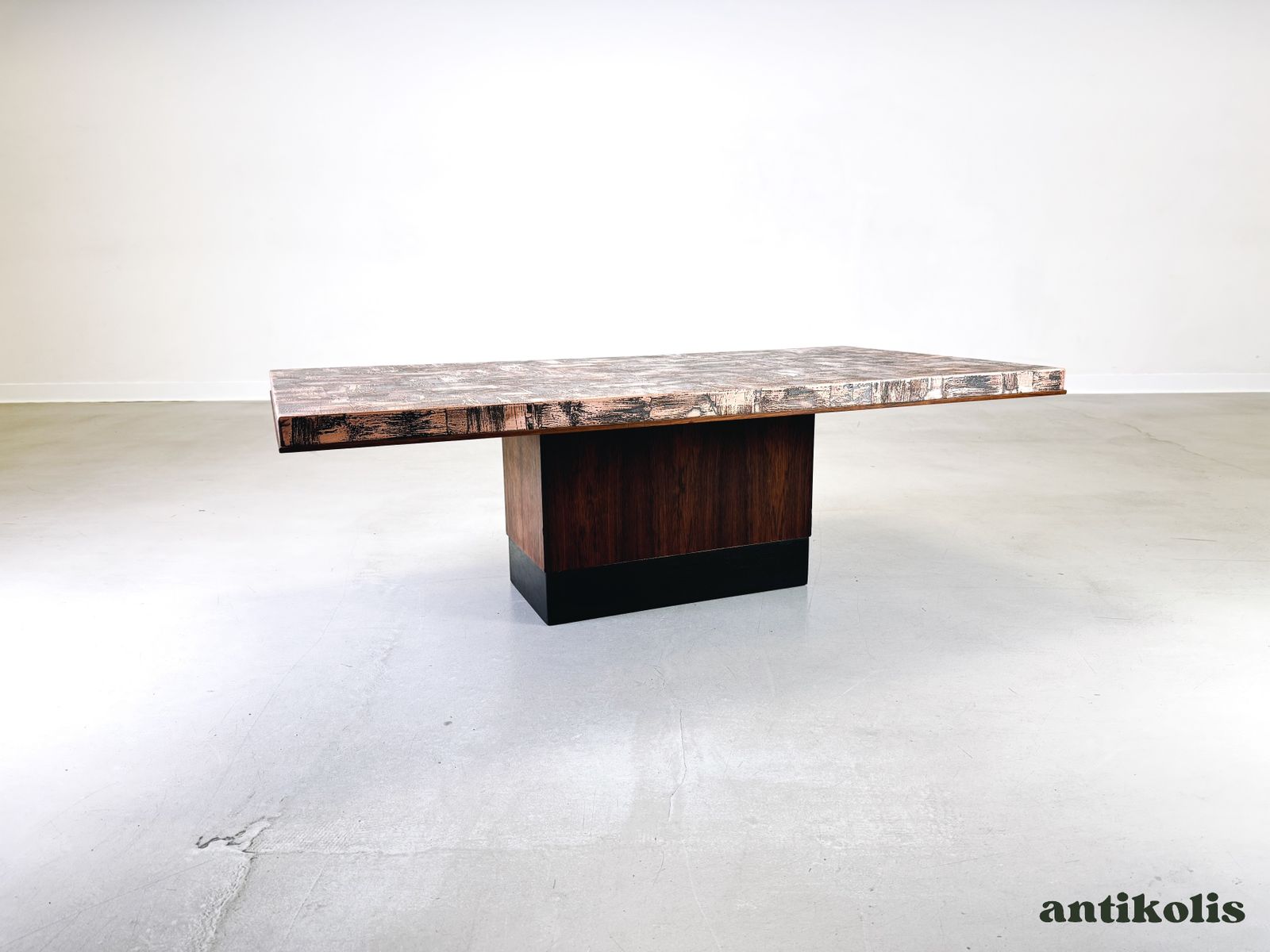 Brutalist Mid Century Coffee Table Heinz Lilienthal Rosewood 1970 photo Furniture