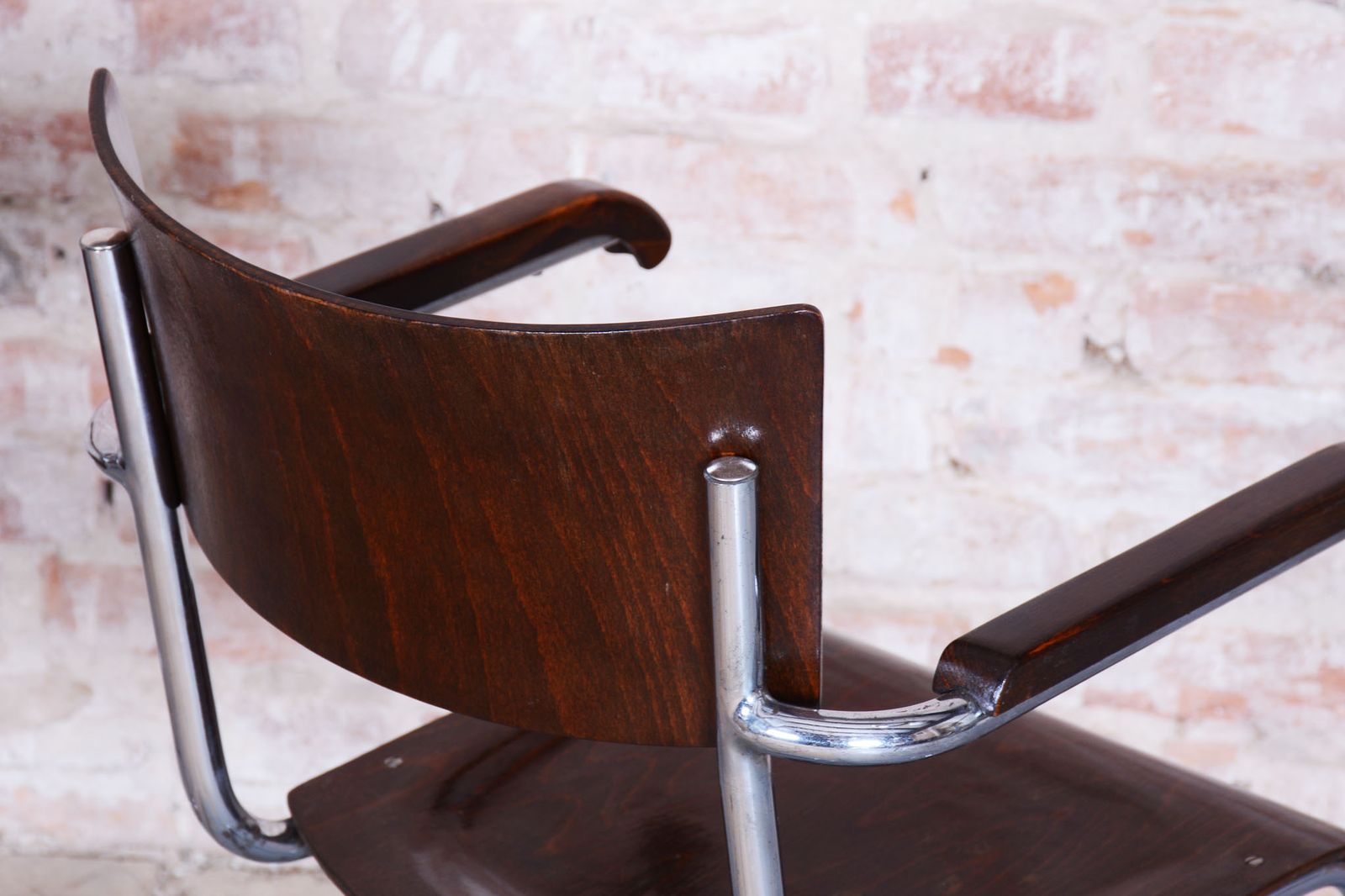 photo for sale Set Of 2 Restored Bauhaus Chairs, By Stam And Slezak, Chrome, Czech, 1930s