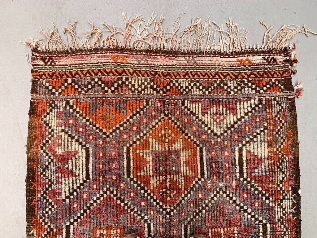 350.0 Vintage Turkish Kilim Rug 150x92 Cm Wool Kelim, Medium photo