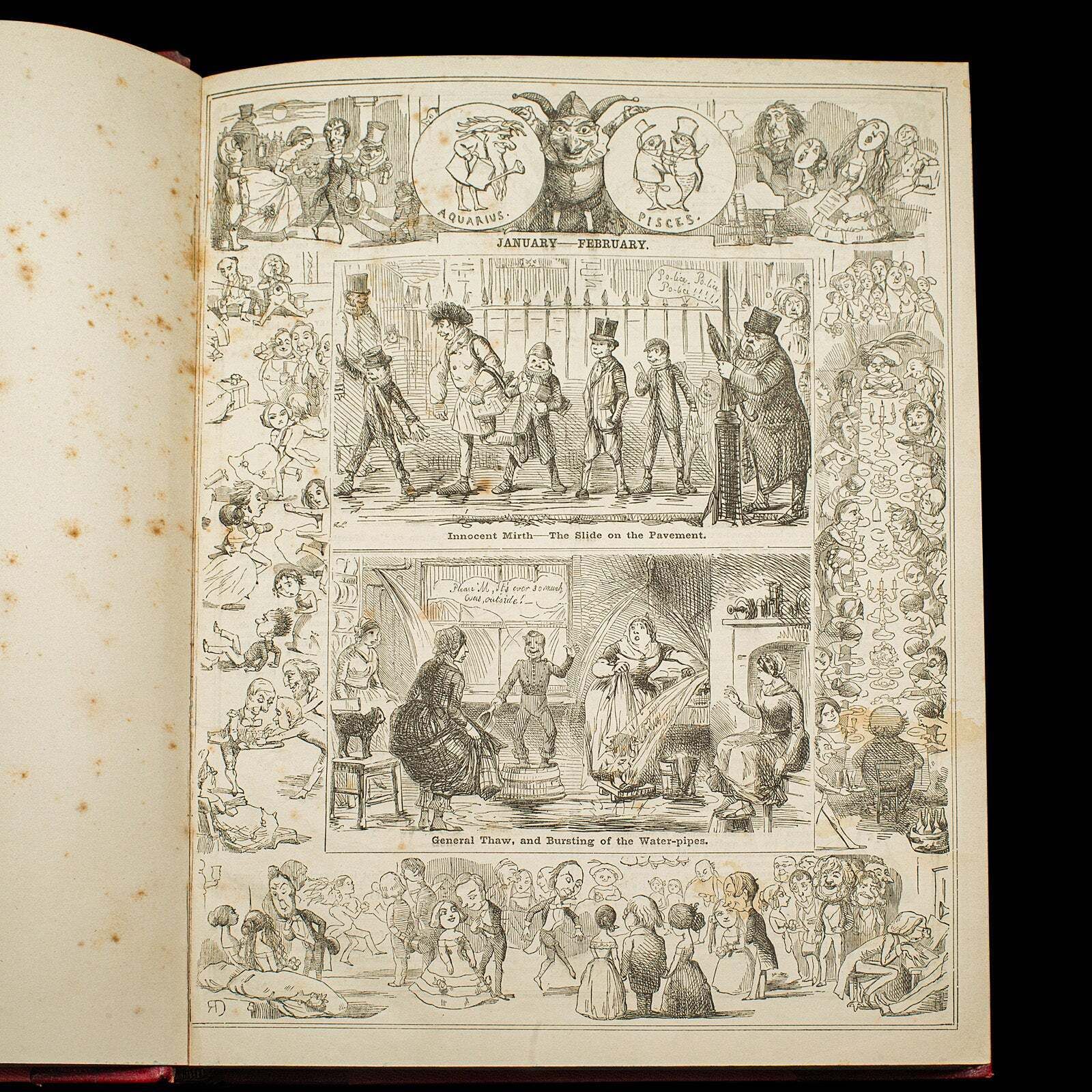 Antique Punch Book, Almanac Compendium, English, Humour, Illustrated, Victorian photo for sale