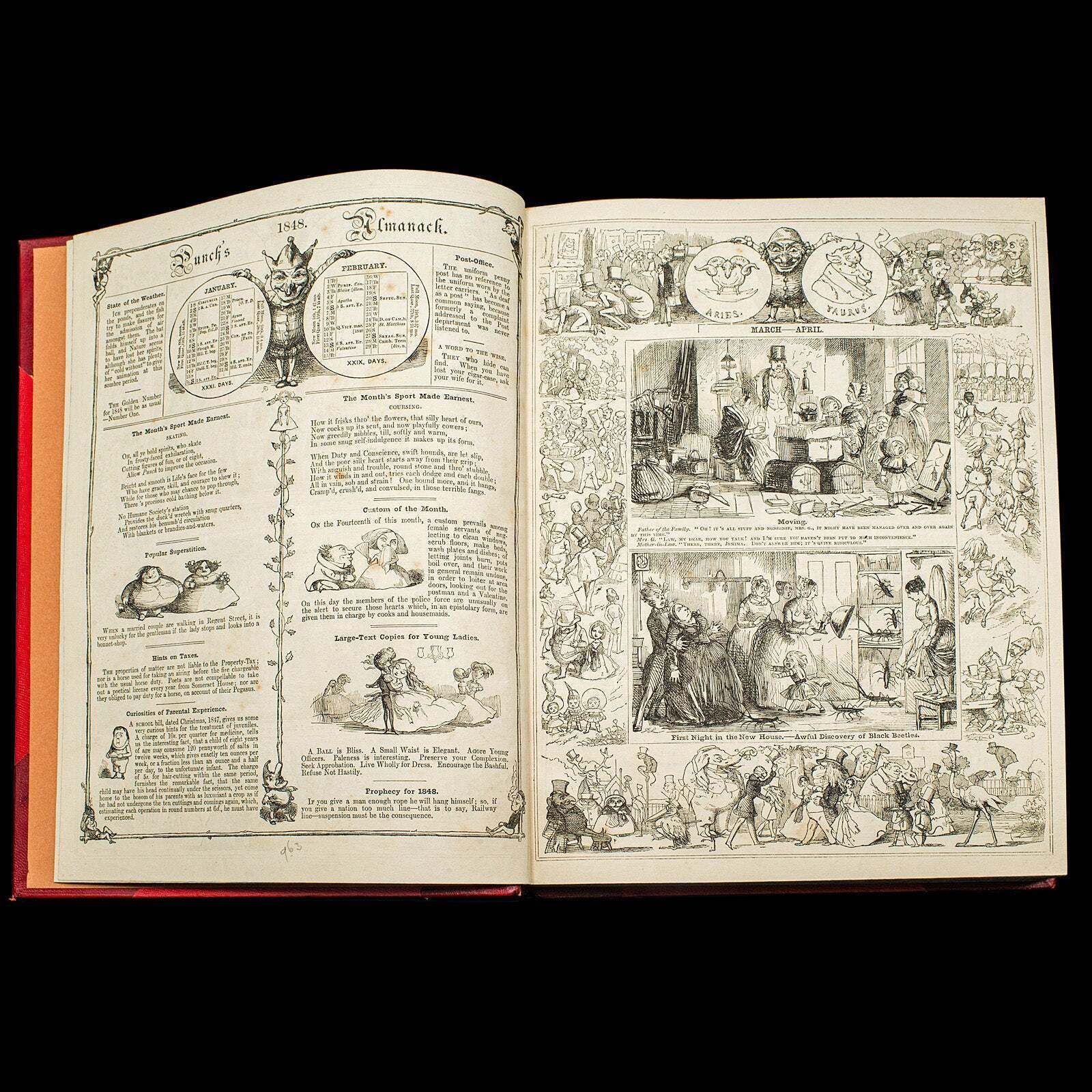 Antique Punch Book, Almanac Compendium, English, Humour, Illustrated, Victorian photo Home Decor