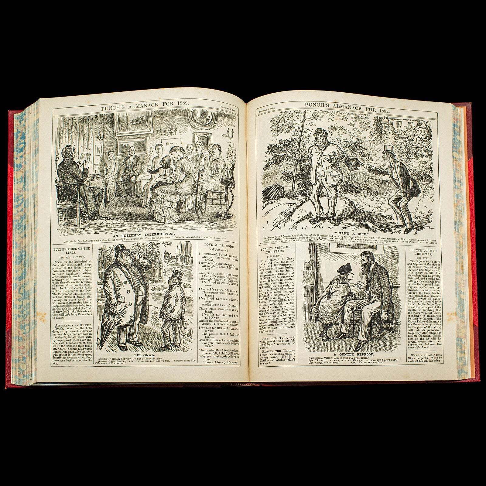 photo furniture Antique Punch Book, Almanac Compendium, English, Humour, Illustrated, Victorian
