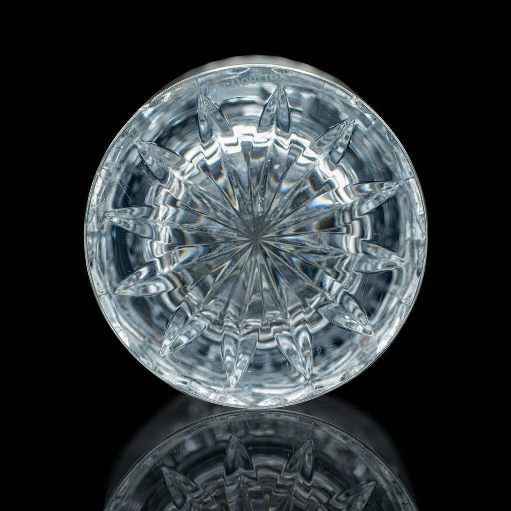 Home Decor Tall Vintage Display Vase, English, Cut Crystal Glass, Flower Sleeve, Decorative photo