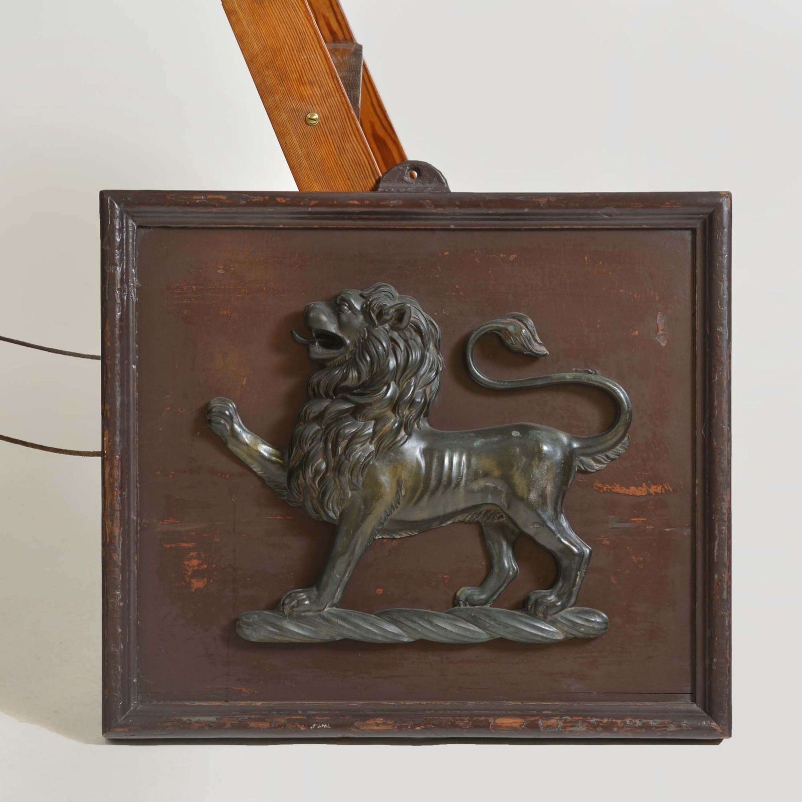 A Pair Of 18th Century Heraldic Bronze Lion Crests