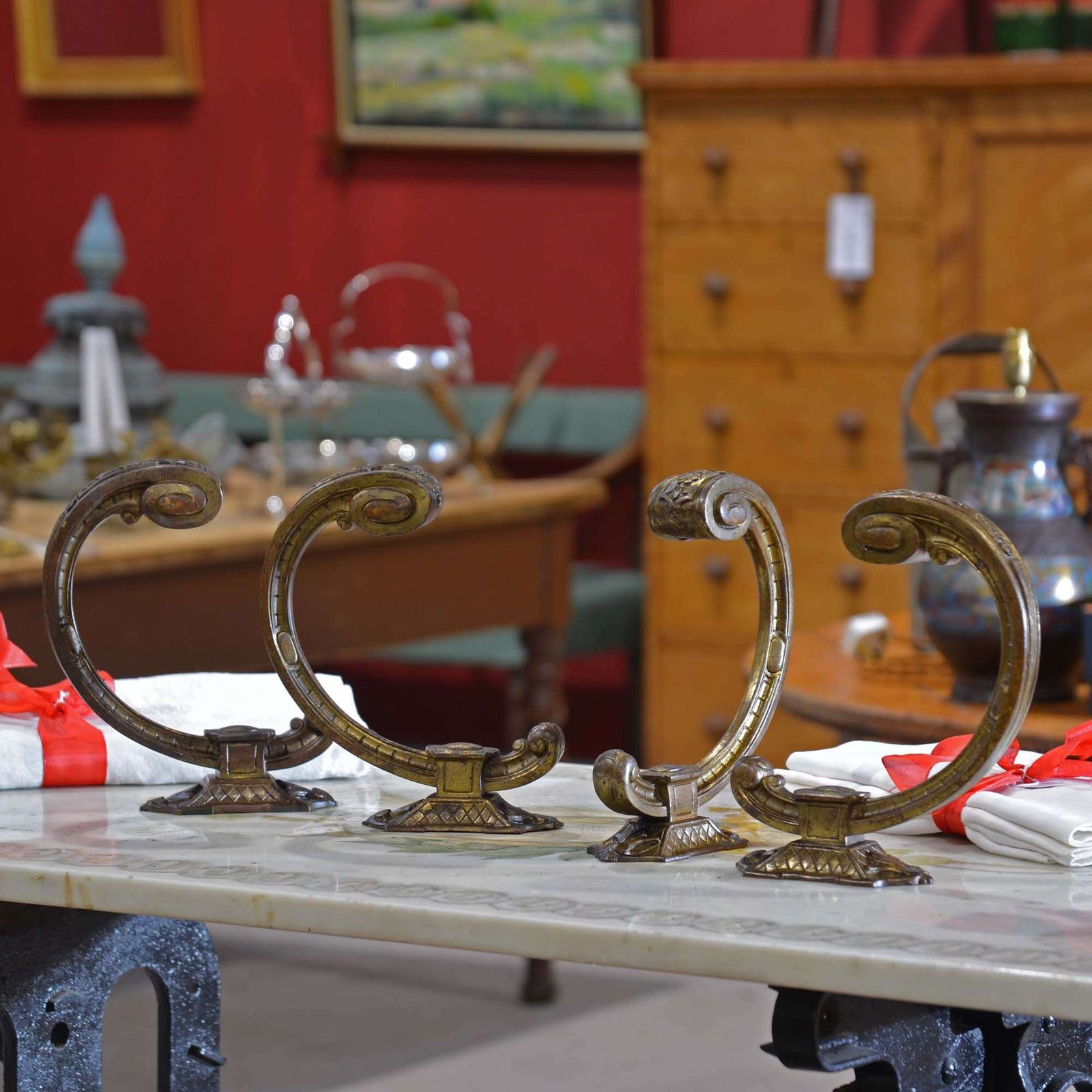 Two Pairs Of French Ormolu Curtain Tie Backs
