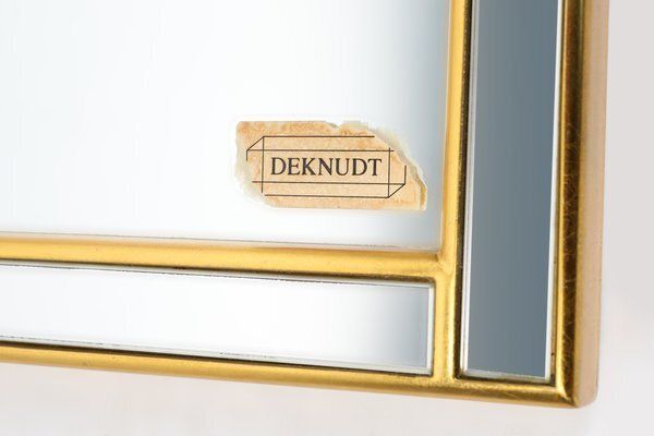 Large Facet Cut Mirror With Gilded Frame By Deknudt, 1960s photo for sale