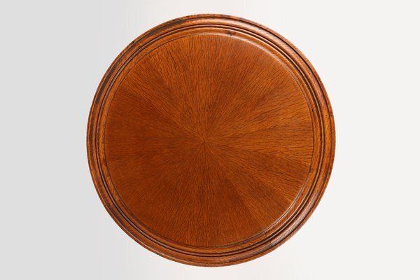 Antique English Hand Carved Oak Side Table With Lions Head Feet, 1890s photo vinterior