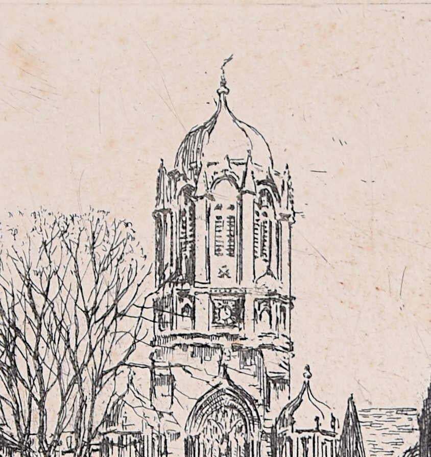 Mabel Oliver Rae, Etching Of Tom Tower, Oxfordc.1920 photo furniture