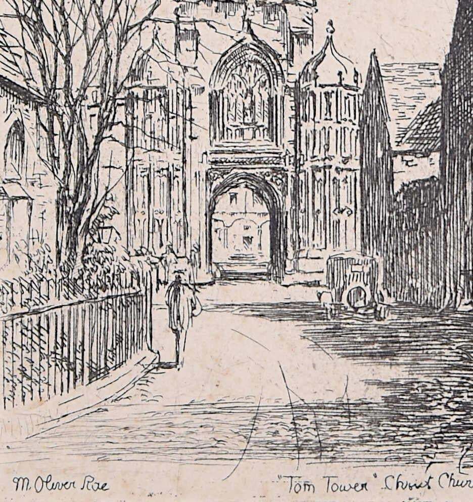 Mabel Oliver Rae, Etching Of Tom Tower, Oxfordc.1920 photo for sale
