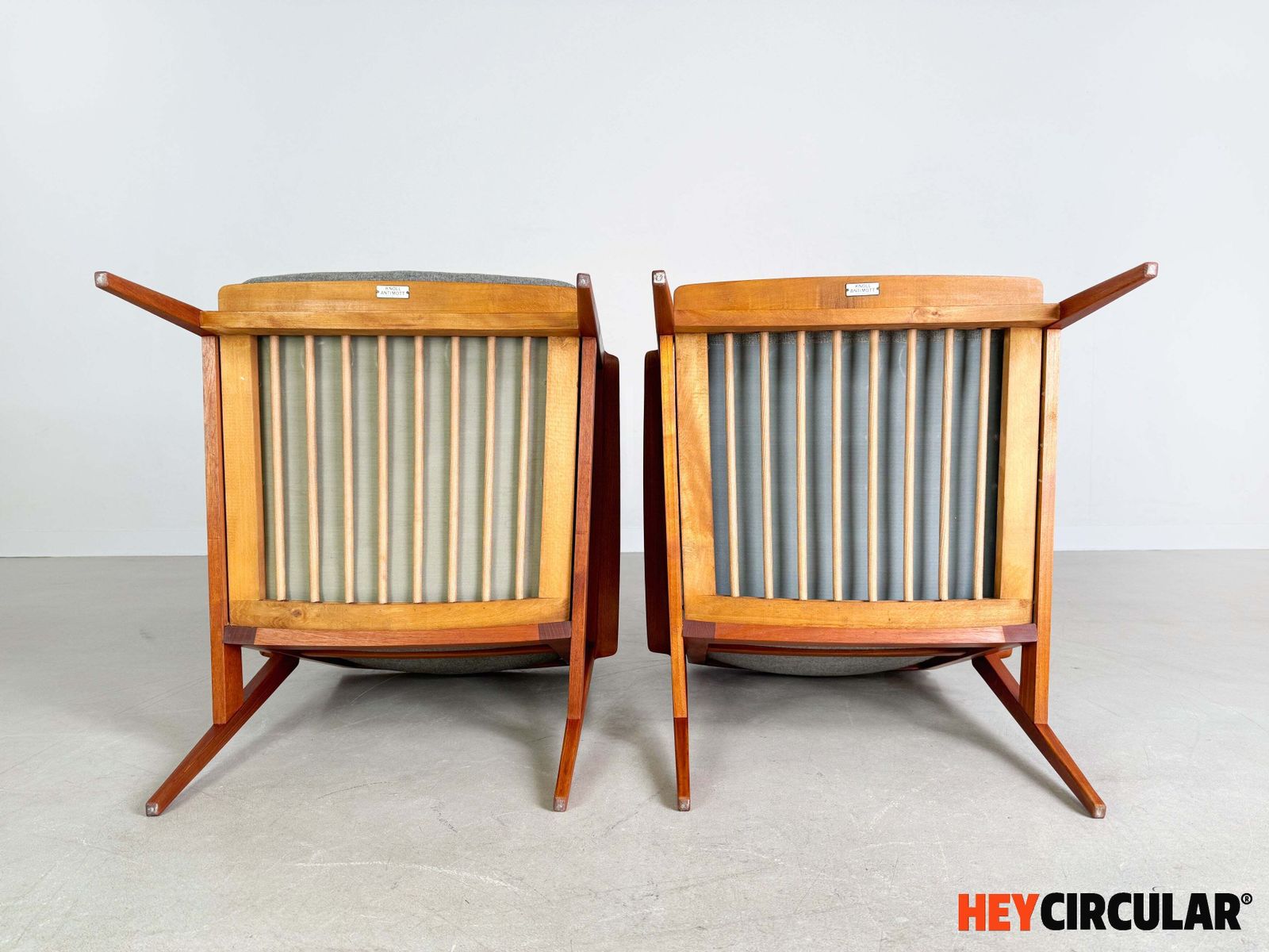 Set Of 2 Midcentury Armchairs Easy Chair Knoll Antimott Teak 1960 photo vintage