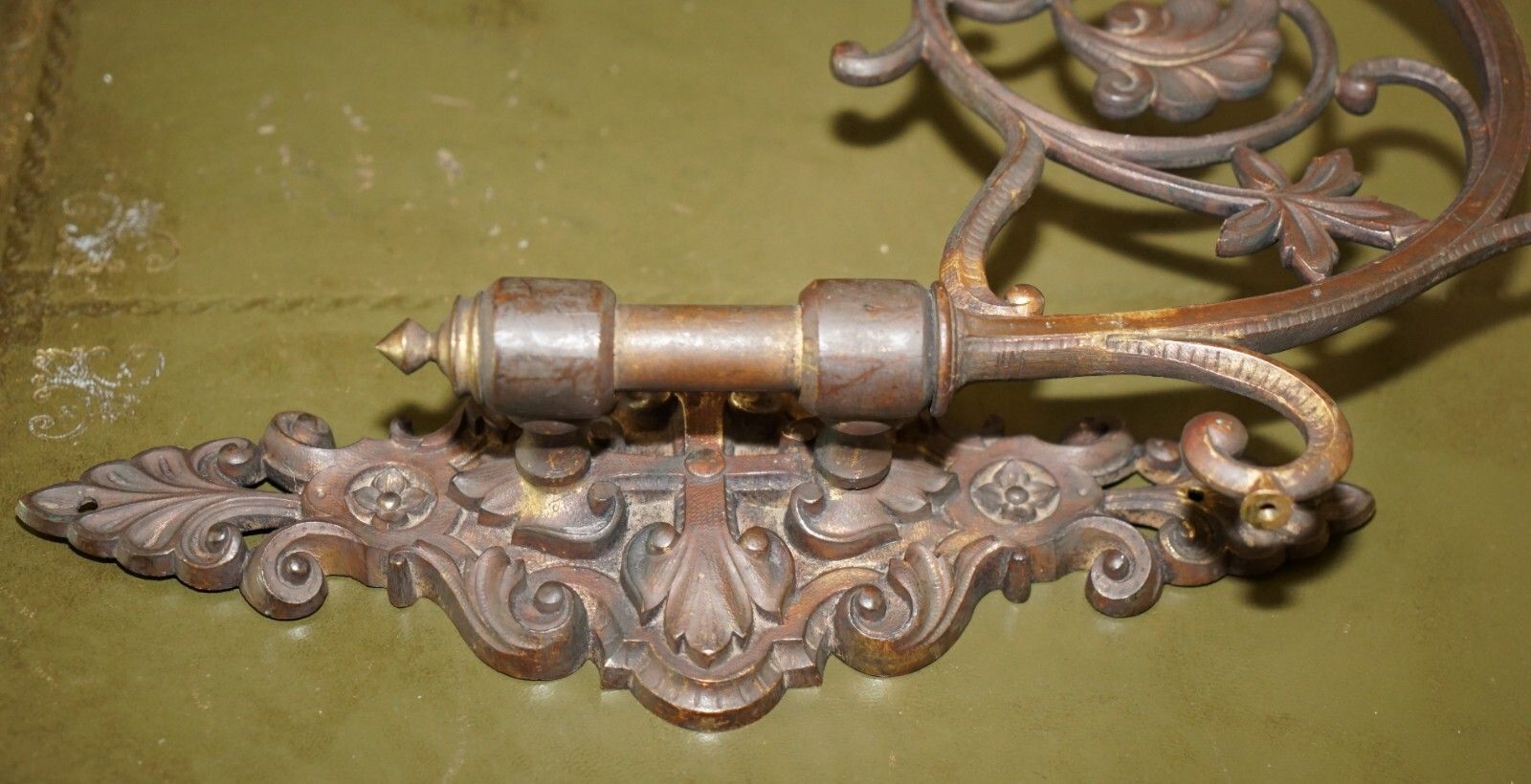 Pair Of Stunning Antique Gilt Bronze Very Large Candle Sconce Wall Light Holders photo vintage