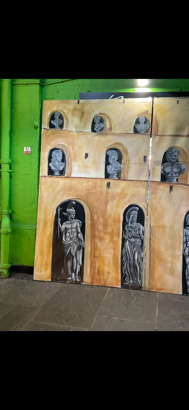 Very Unusual And Decorative Set Three Italian 1970’s Paintings On Canvas photo for sale