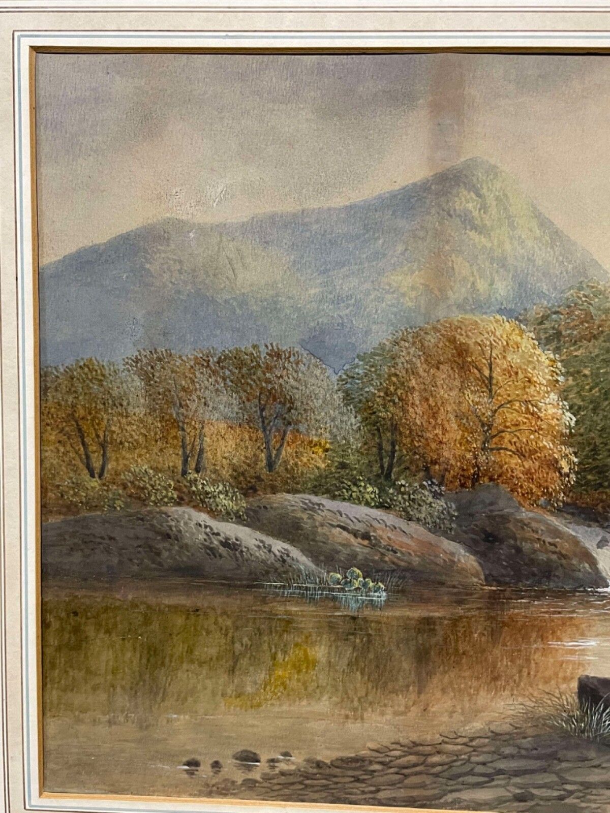 19th Century John Wallace English River Fishing Scene Oil On Board Painting. photo vinterior