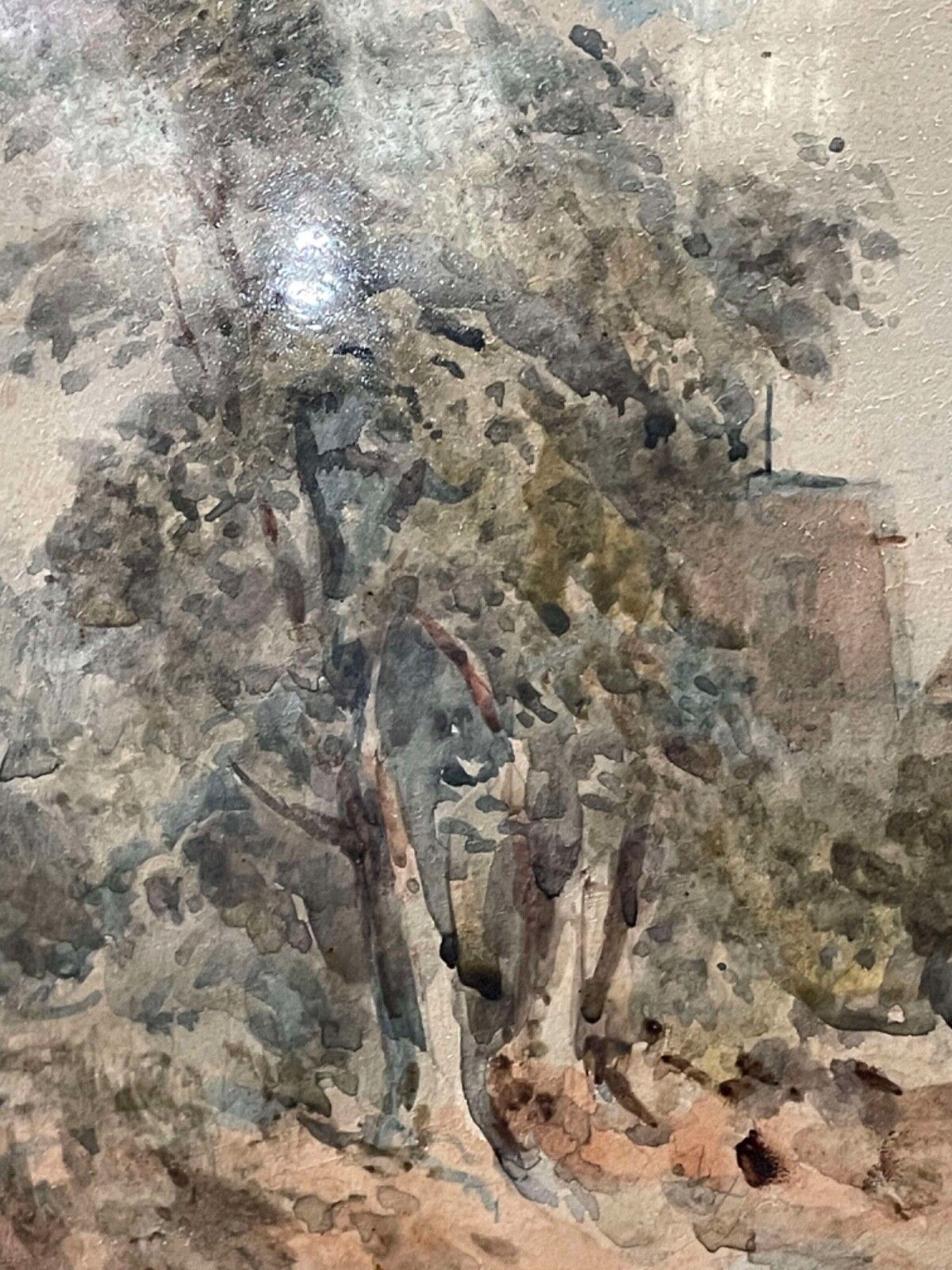 19th Century Alcester Village Warwickshire Watercolour Landscape Painting. photo vinterior