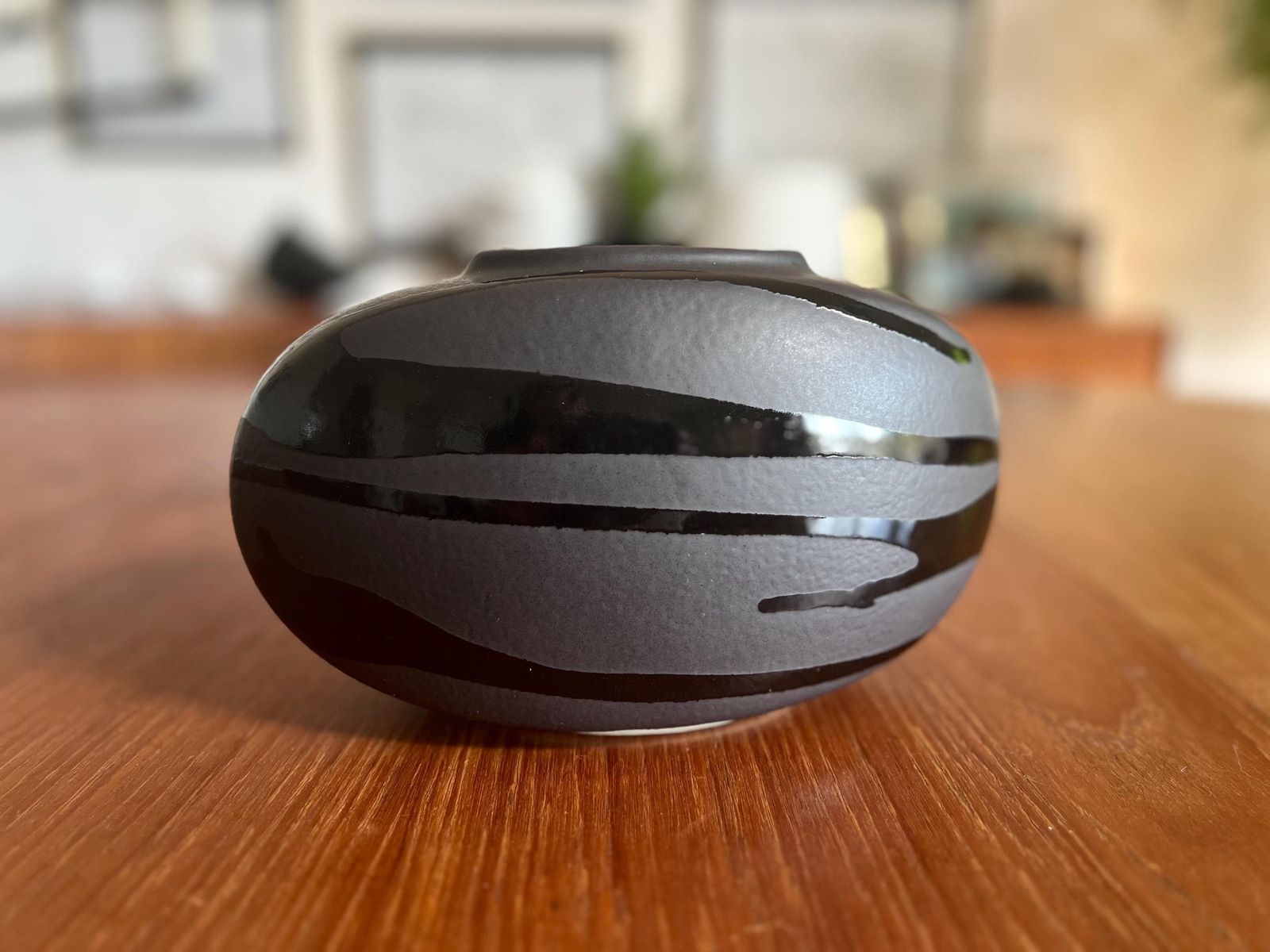 West German Pottery   Black Drip Ceramic Vase By Bay Keramik 690 13   Modern Minimalist Vase photo furniture