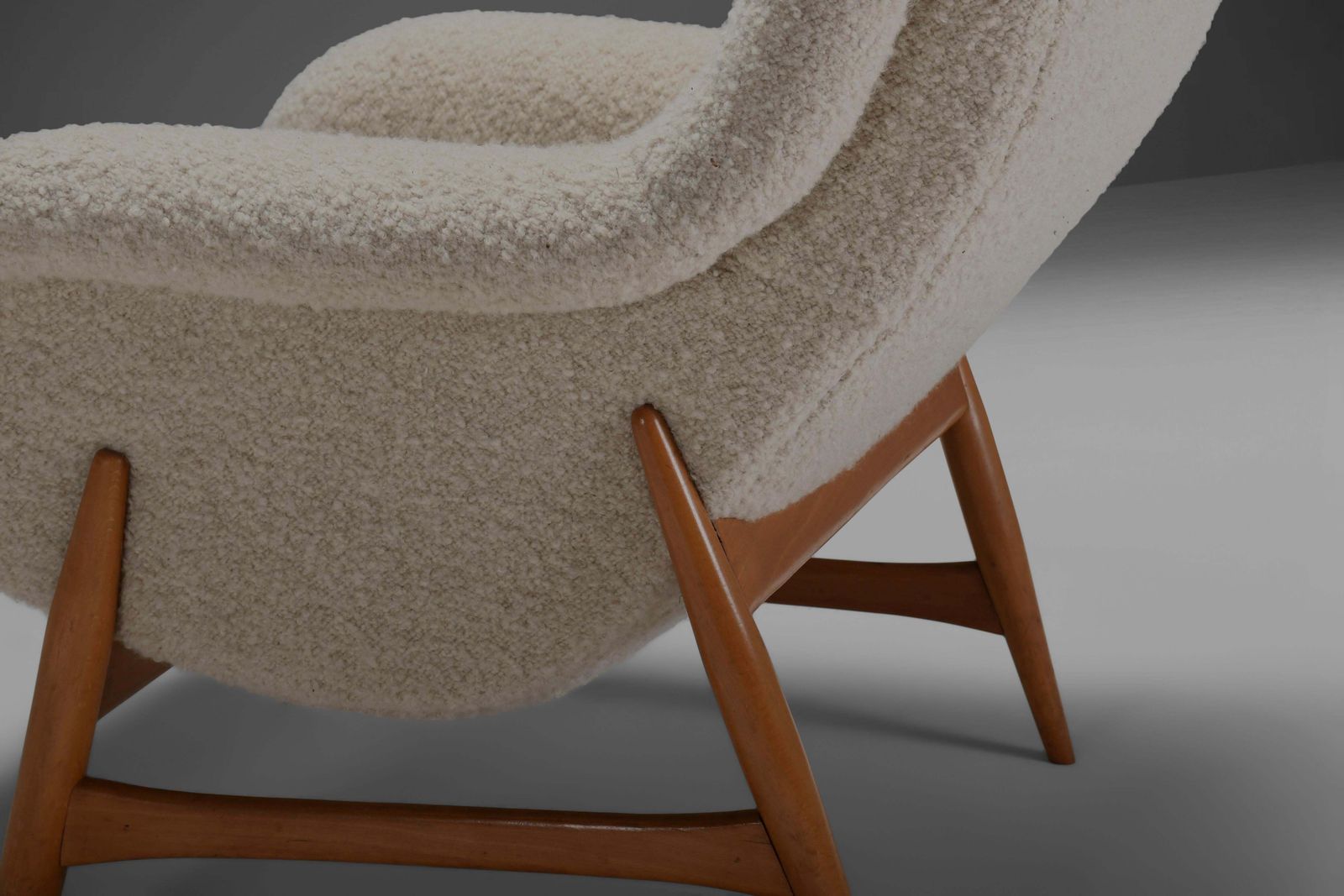 Rare Lounge Chair By Bengt Ruda For Artifort In Wool Fabric, 1960s photo vintage