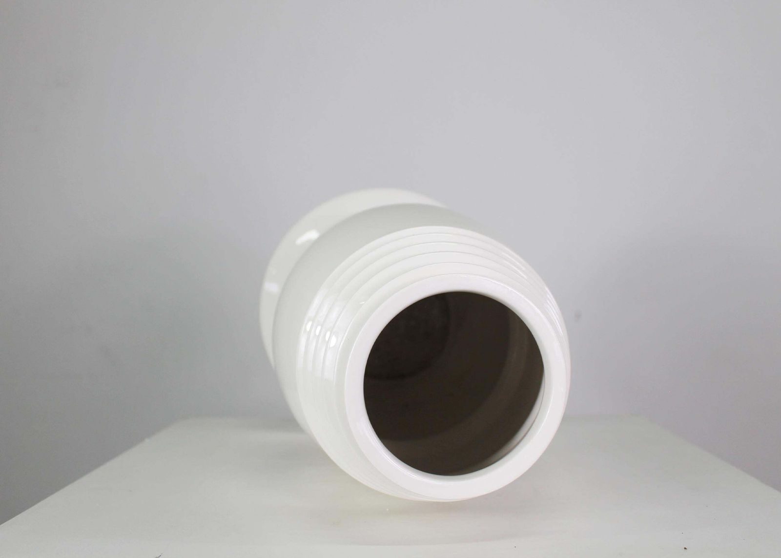 Sergio Asti Bbk Vase In White Enameled Ceramic Dated In 1980s Author's Proof photo buy