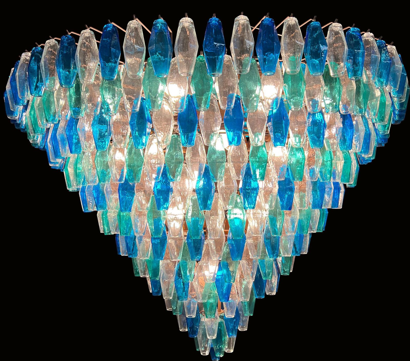 Huge Poliedri Chandelier By Valentina Planta. Murano photo for sale