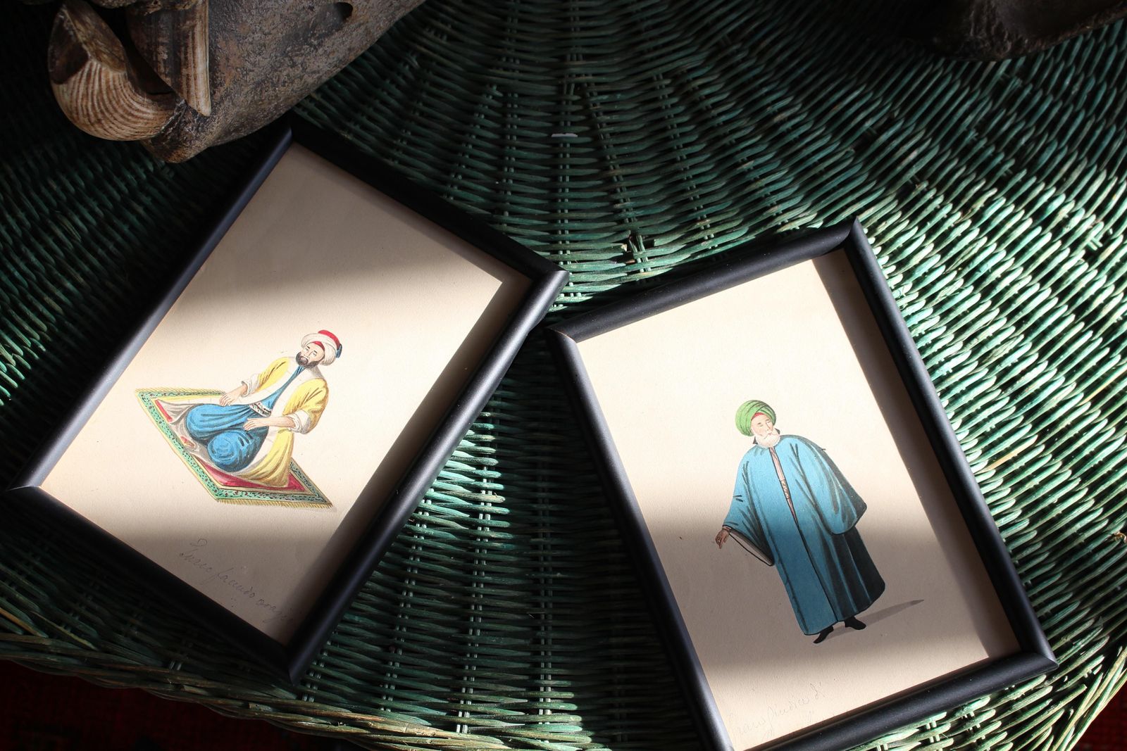 Eight 19th Century Italian School Watercolours Turkish & Eastern Portraits photo furniture