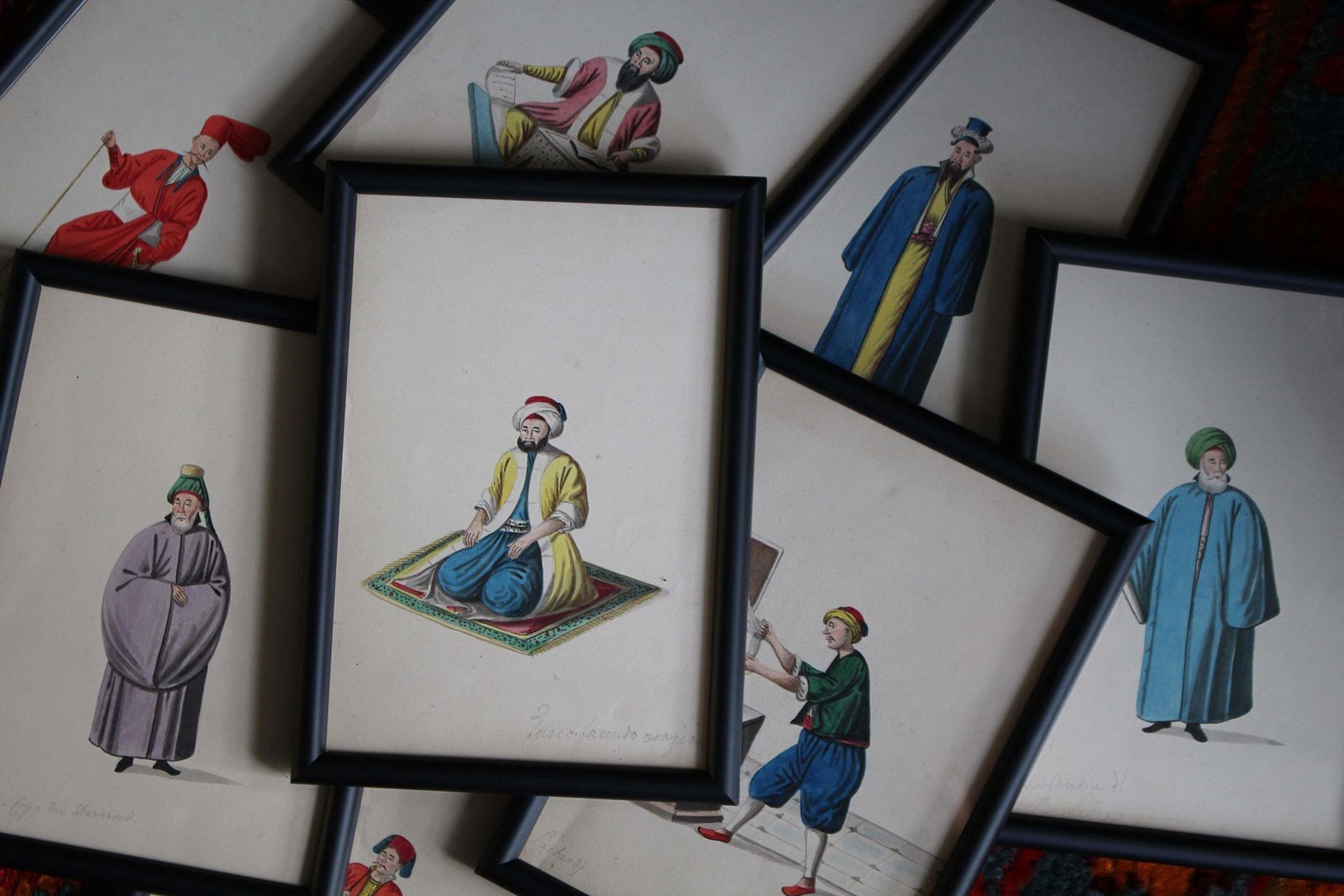 Eight 19th Century Italian School Watercolours Turkish & Eastern Portraits photo 1012.0