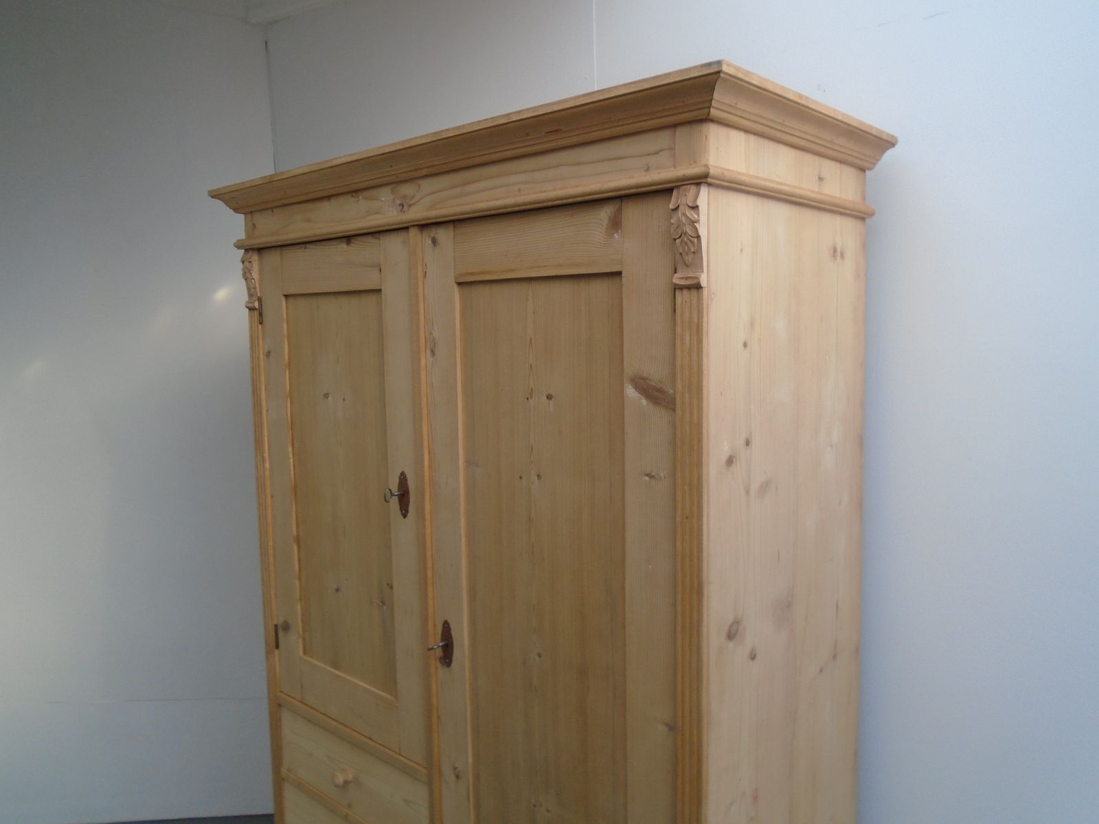 A One Piece Antique Pine Child's / Holiday Let Wardrobe To Wax/Paint photo furniture