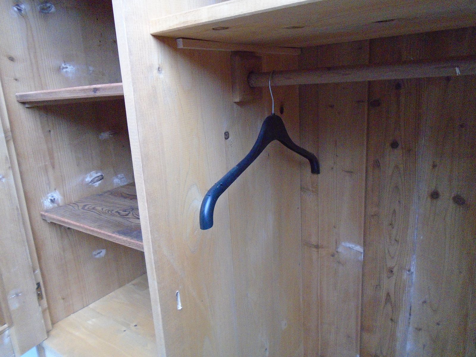Furniture A One Piece Antique Pine Child's / Holiday Let Wardrobe To Wax/Paint photo