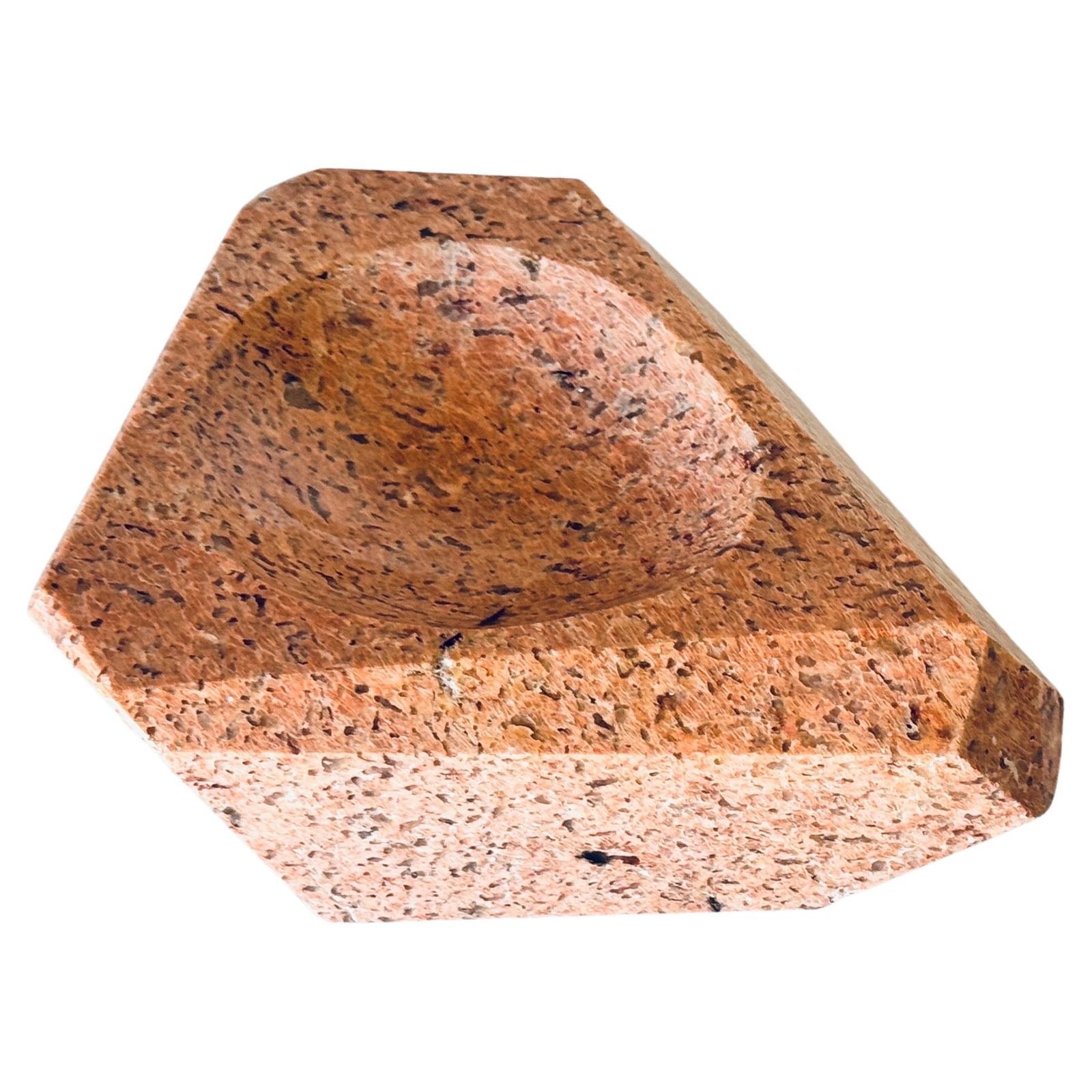 Heavy Art Deco Ashtray, 1930s, Straight Lines Inspired By Bauhaus Pink Marble photo for sale