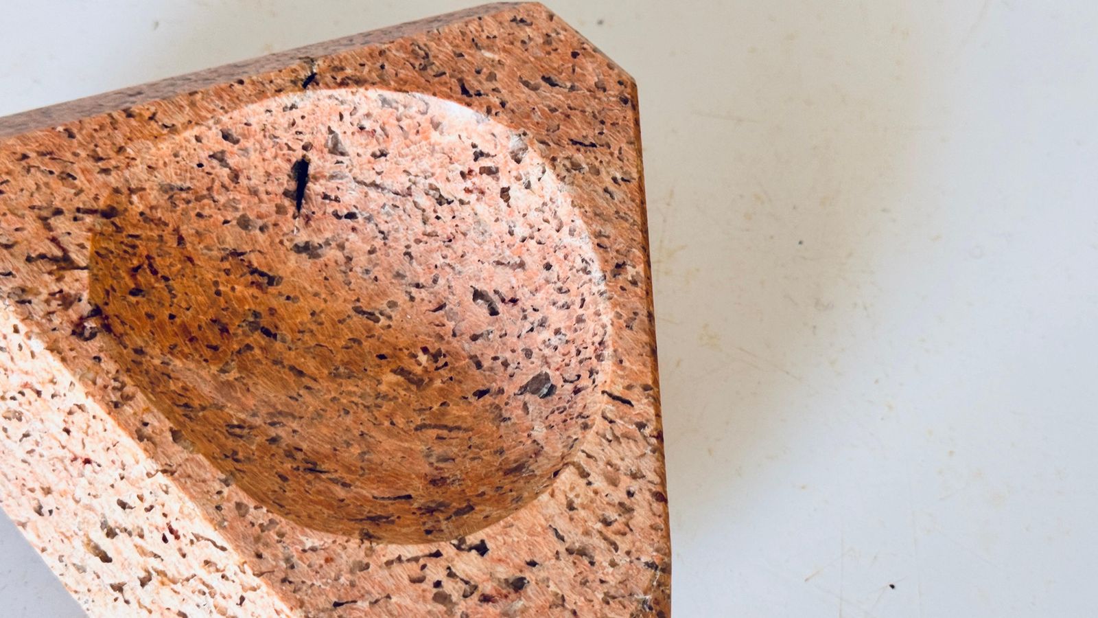 Heavy Art Deco Ashtray, 1930s, Straight Lines Inspired By Bauhaus Pink Marble photo 362.0