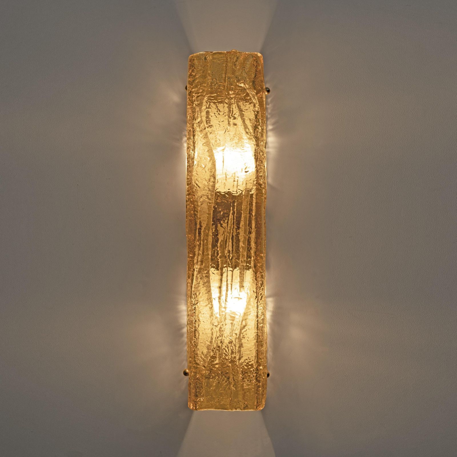 Pair Of Mazzega Style Gold Yellow Murano Glass Sconces photo vinterior