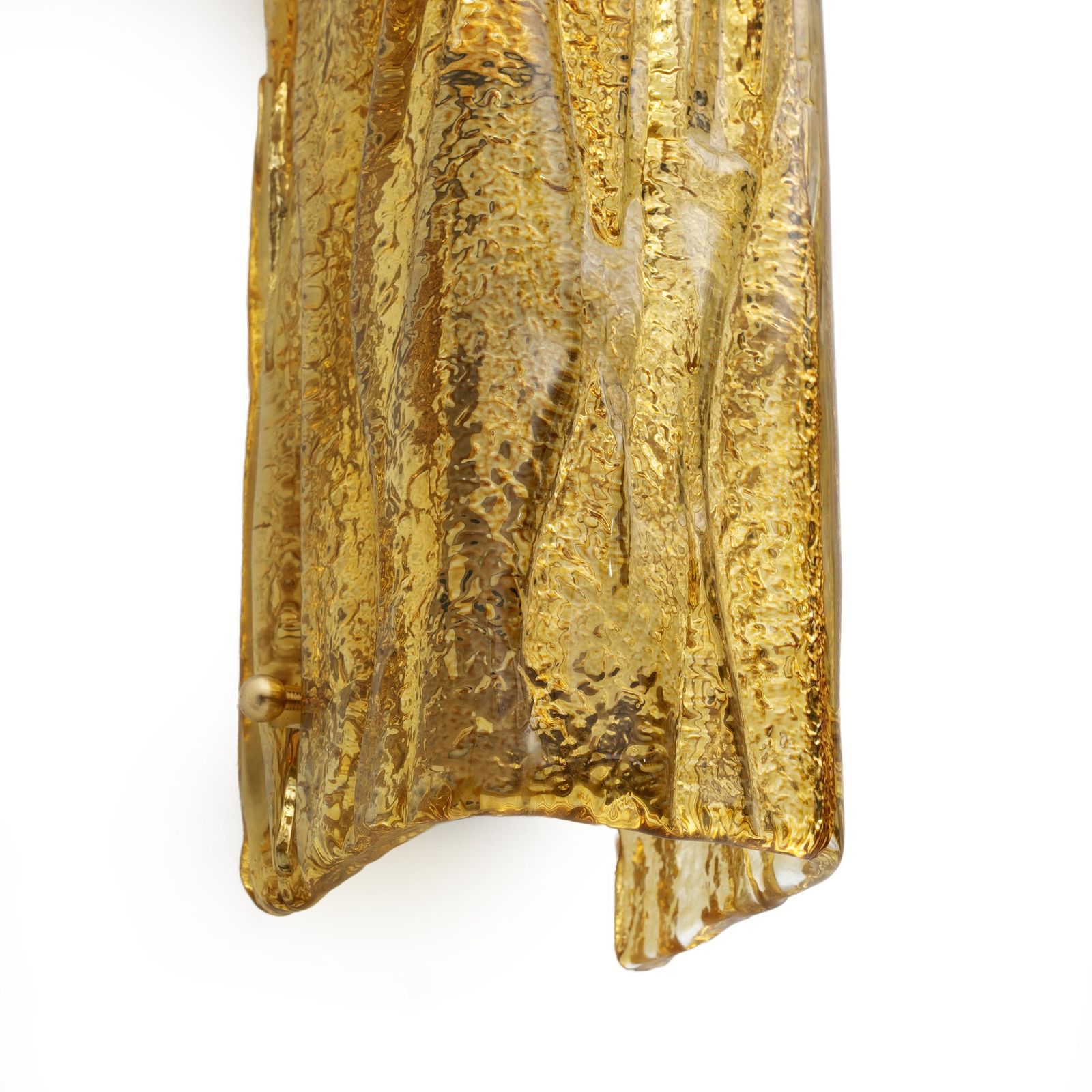 Pair Of Mazzega Style Gold Yellow Murano Glass Sconces photo buy