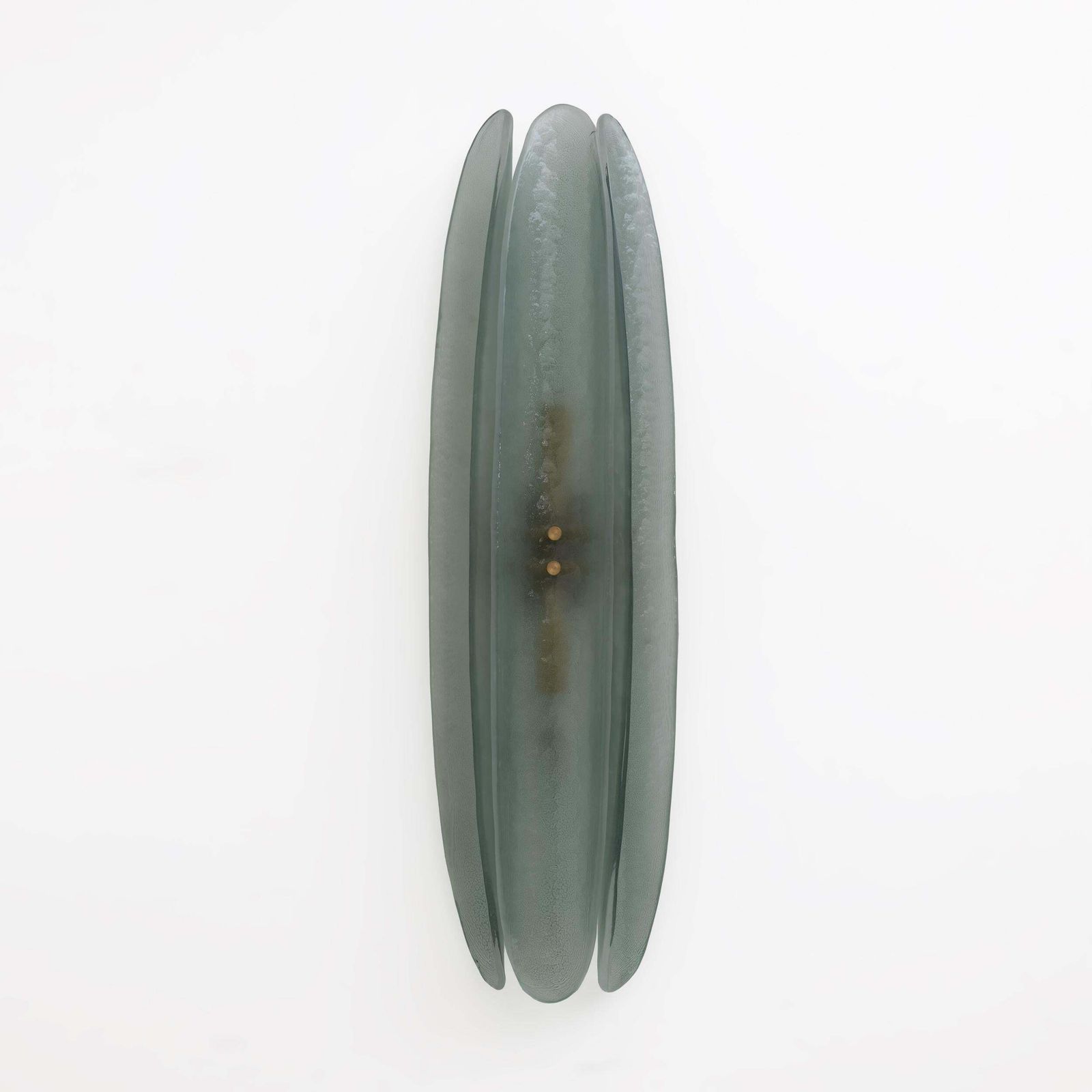 Pair Of Fontana Arte Style Mid Century Modern Aqua Green Murano Glass Sconces photo furniture