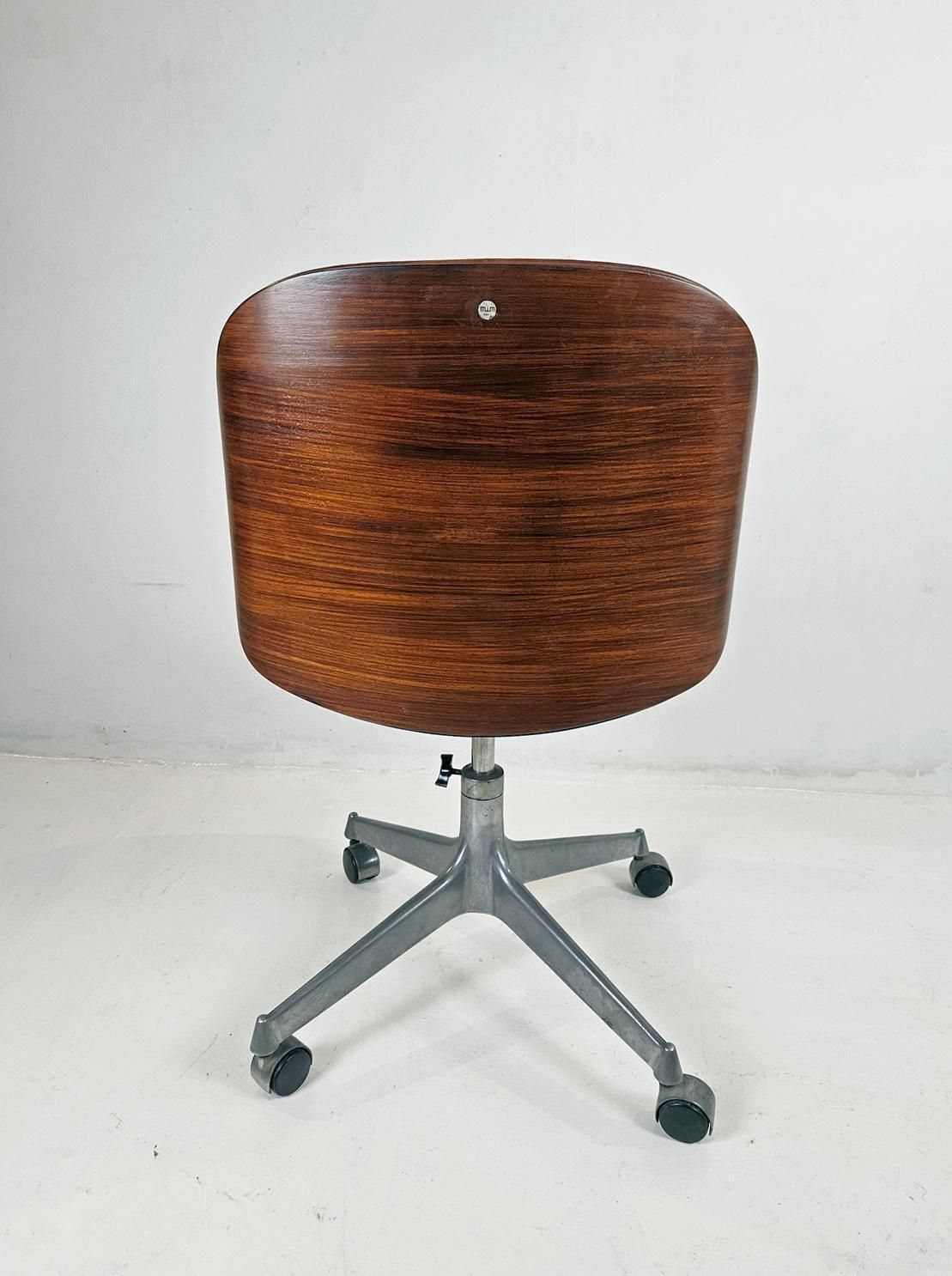 Pair Of Swivel Desk Chairs "Terni" By Ico Parisi For Mim Rome Italy photo vinterior