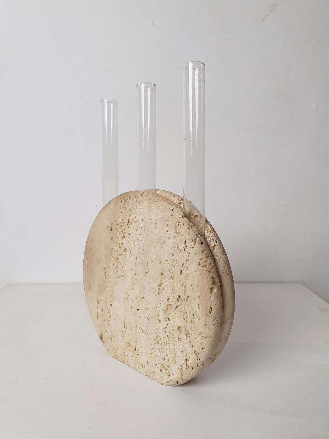 Travertine Vase By Fratelli Mannelli Italy 1970's photo buy