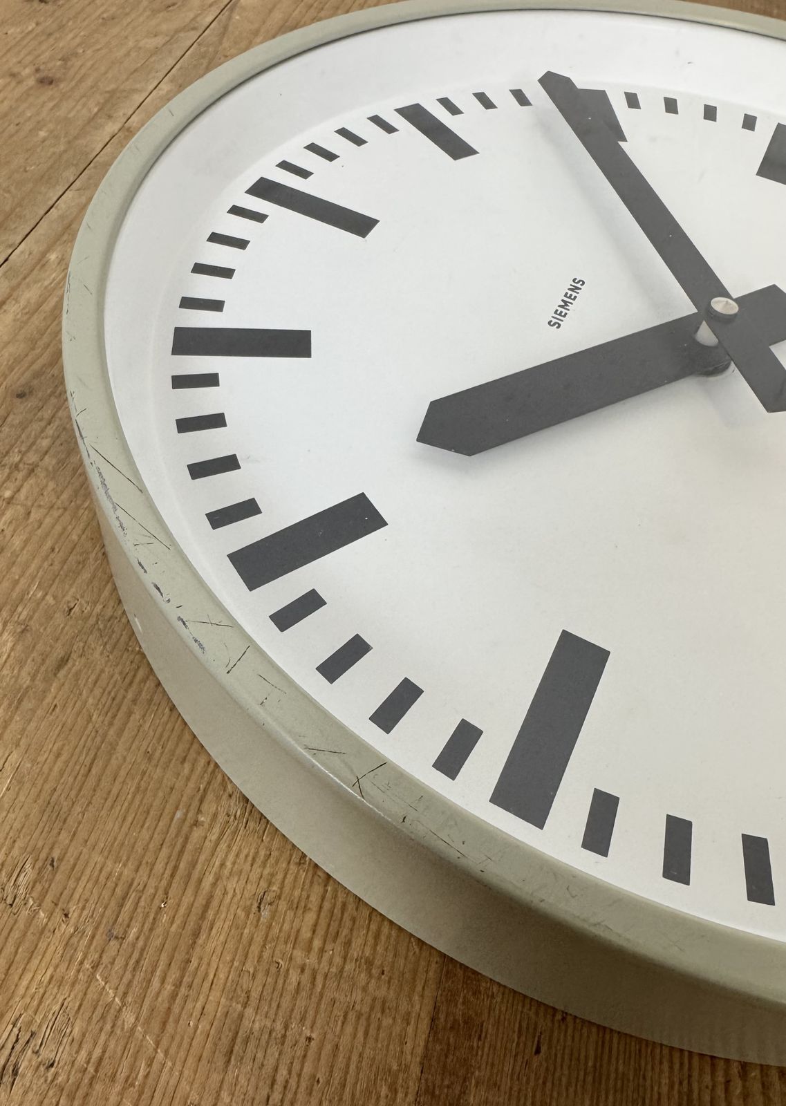 Grey Industrial Factory Wall Clock From Siemens, 1970s photo buy