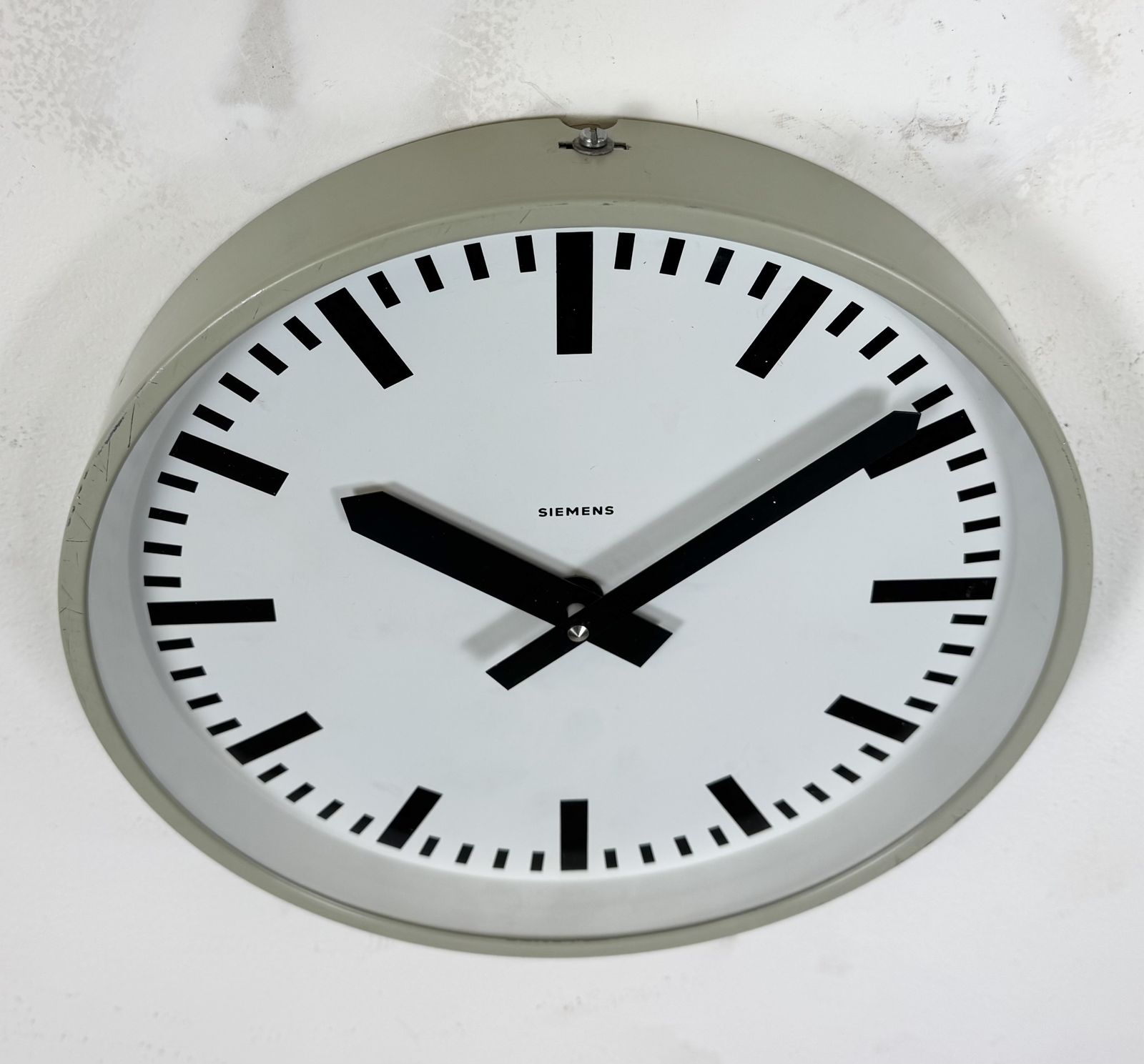 photo furniture Grey Industrial Factory Wall Clock From Siemens, 1970s
