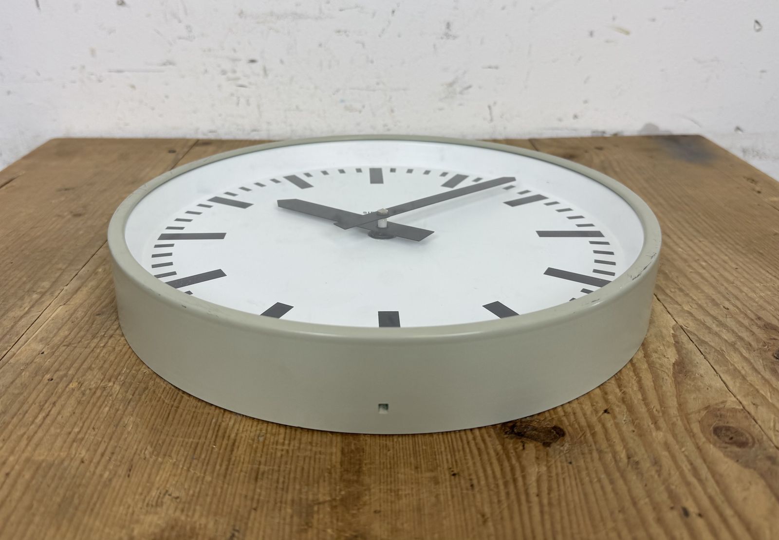 photo for sale Grey Industrial Factory Wall Clock From Siemens, 1970s