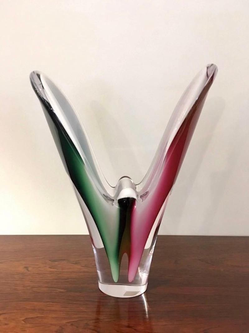 Pair Of Paul Kedelv For Flygsfors Coquille Crystal Vases photo Home Decor