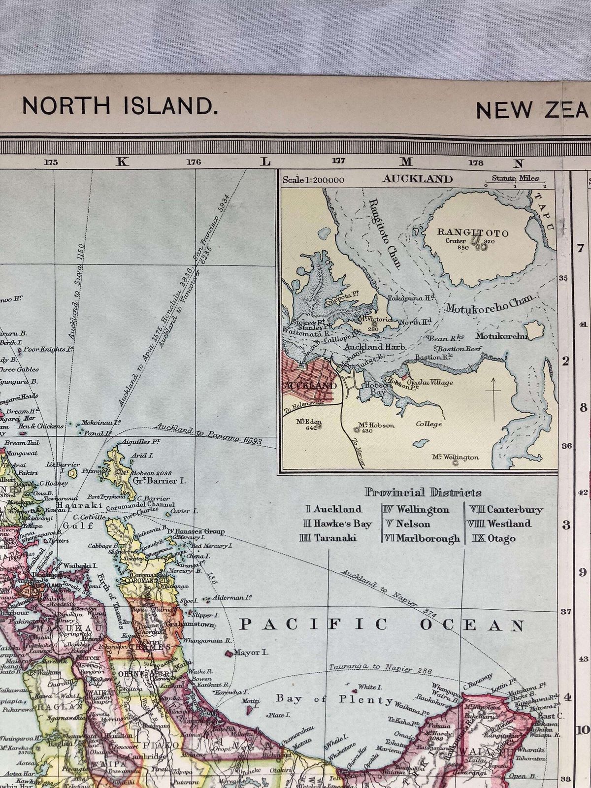 Original And Authentic Atlas Map Of New Zealand   Harmsworth Universal Atlas And Gazetteer (Circa 1900, Pre Wwi) photo Art