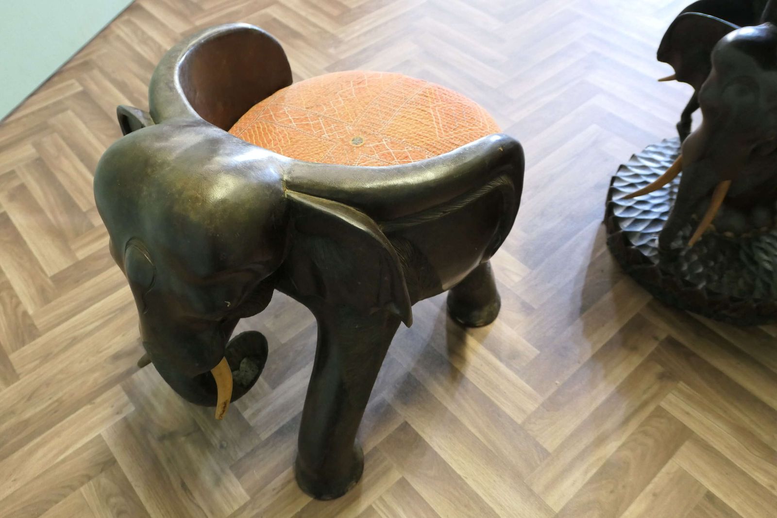 A Very Unusual Set Of Elephant Chairs And Table photo buy