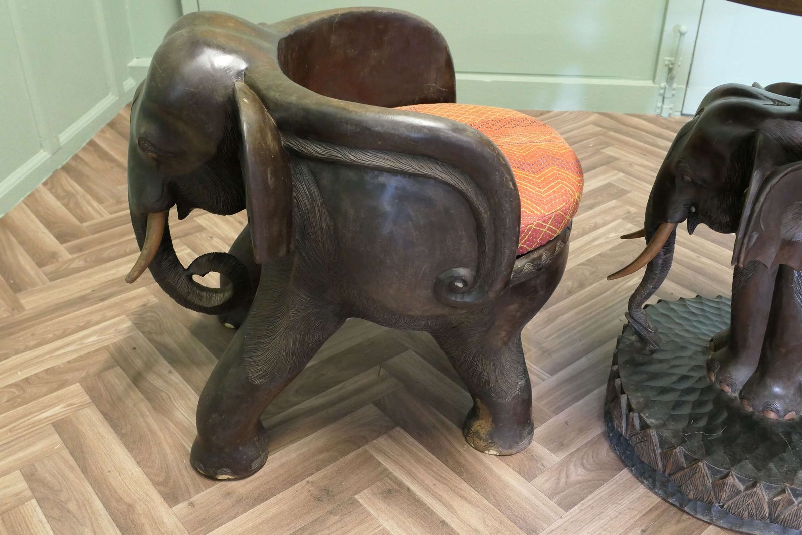 Furniture A Very Unusual Set Of Elephant Chairs And Table photo