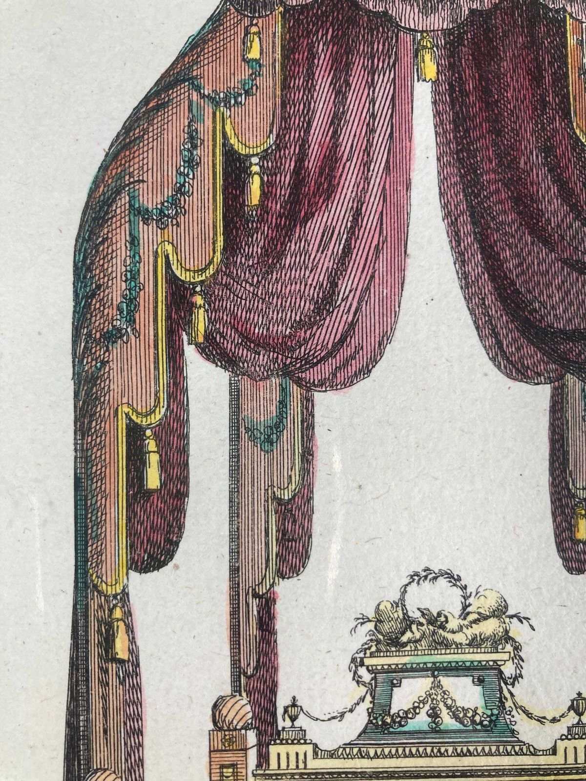 Rare Collectable Authentic 18th Century Antique Furniture Design Engraving   Perfect For Antiques Collectors & Art Lovers photo vinterior