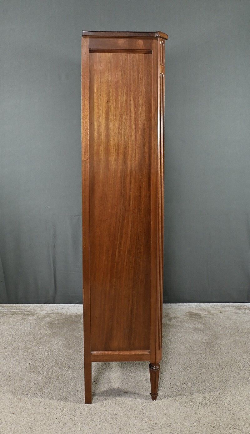 photo for sale Small Glass Fronted Mahogany Bookcase, Louis XVI Style – Late 19th Century