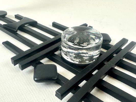 Danish Modernist Iron & Glass Wall Candleholder From Dantoft, 1960s photo 164.0