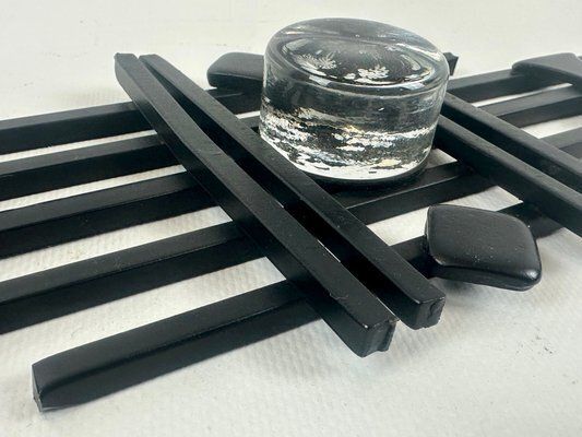 Danish Modernist Iron & Glass Wall Candleholder From Dantoft, 1960s photo vinterior